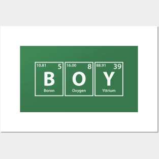 Boy (B-O-Y) Periodic Elements Spelling Posters and Art